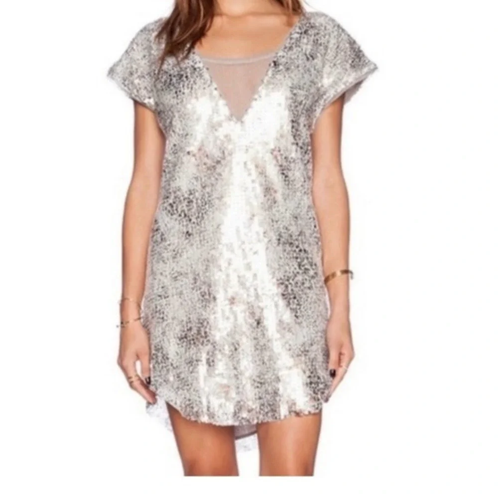 Free People Midnight Dreamer Shattered Glass Minidress‎ Going Out Y2K Glamorous